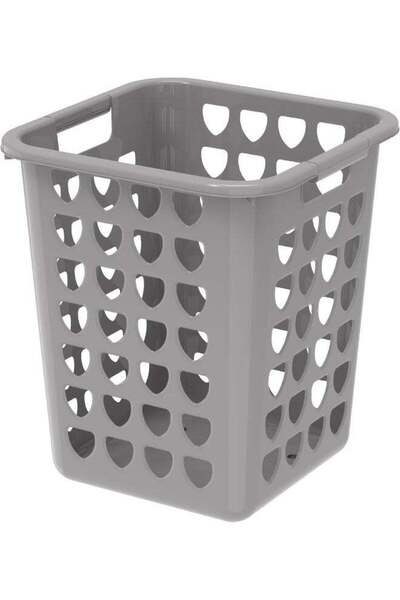 Generic سلة غسيل بلاستيكية مربعة من كوزموبلاست سعة 33 لترًا، رمادية