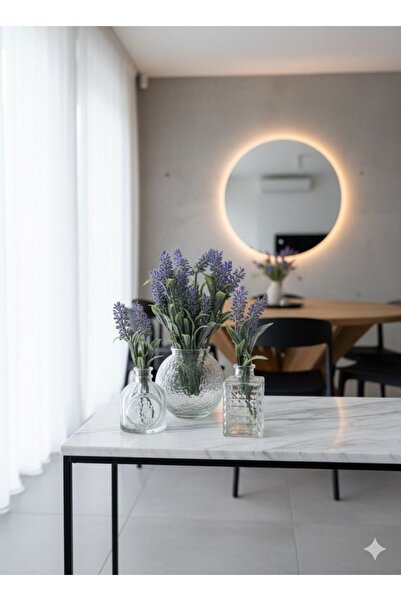 ttvagon 3lü Dekoratif Vintage Lavanta Cam Vazo Seti 3 Vazo