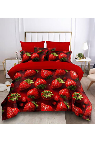 FIONNA.RO Finet Bed Linen 6 Pieces 5D - Tasty Strawberries