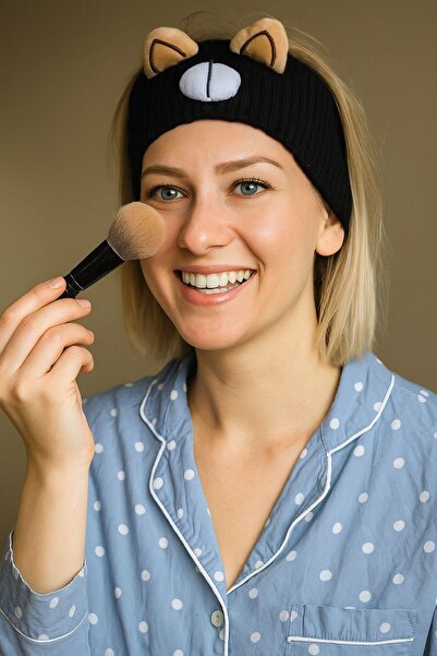 Clariss Black bear figured knitted pattern mixed color hair band