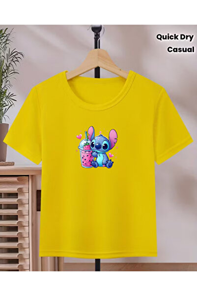haha تي شيرت للأطفال من Stich مطبوع
