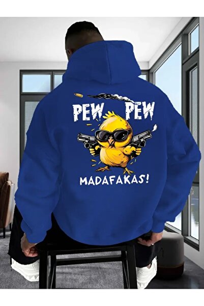 LAYORA Men's Casual Hooded Sweatshirt “Pew Pew Madafakas!” Graphic Printing