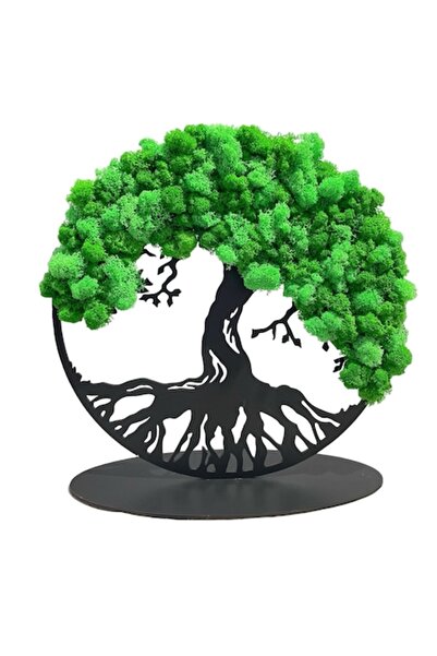 ALVAL Tablou Copacul Vieții cu licheni stabilizați, verde închis/deschis, 30 ...