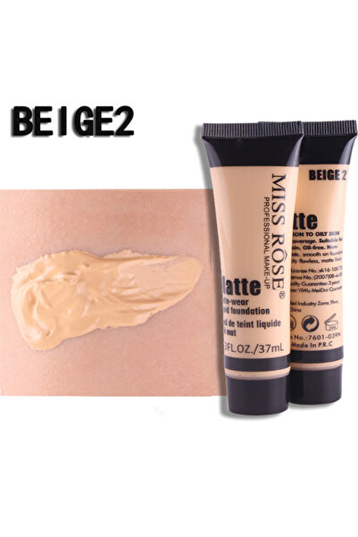MISS ROSE Matte foundation – even coverage Beige 2, 37 mL