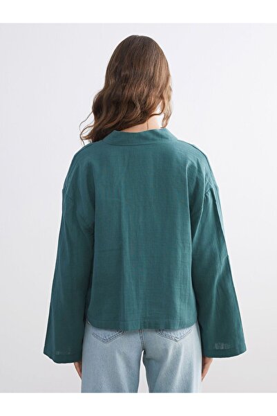 LC Waikiki Lcw Modest V Neck Oversized Muslin Women's Kimono