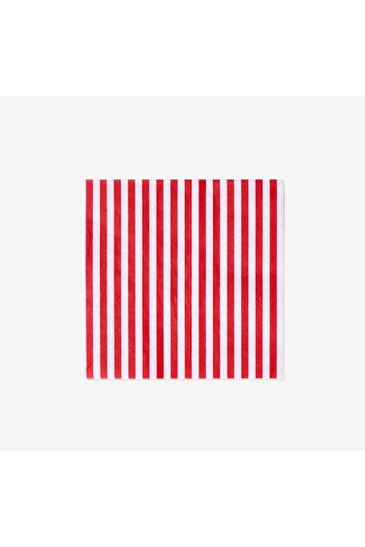 alenked Red Striped 16-Piece Paper Napkins