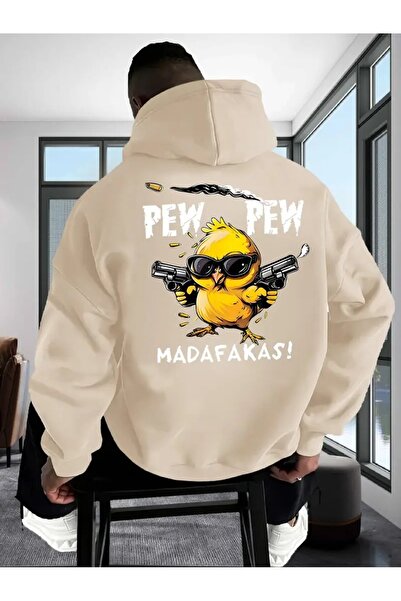 LAYORA Men's Casual Hooded Sweatshirt “Pew Pew Madafakas!” Graphic Printing