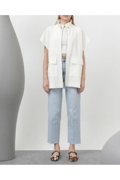 Modamorfo Women's Pocket Detailed Vest - 32158Ylk