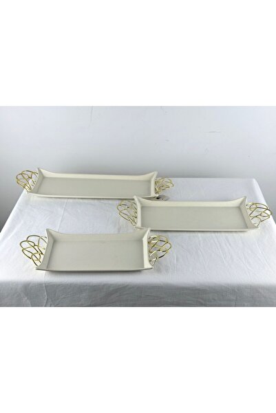 Afaq 3-piece rectangular serving tray set