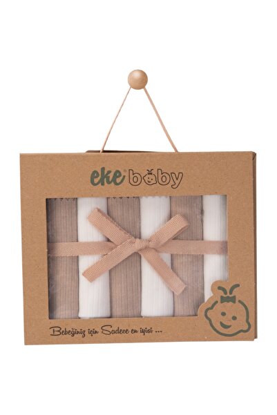 Kidzes Kutulu Özel Seri 6'lı %100 Pamuklu Bebek Ağız Silme Mendili (20*20)