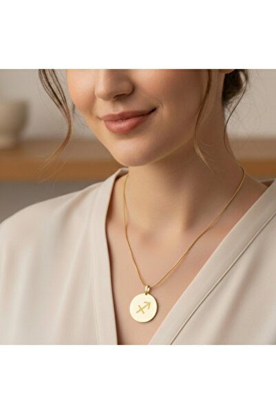 TAKVANOV 316L Çelik Yay Burcu Kadın Kolye – Zodyak Sembolü – Altın Kaplama