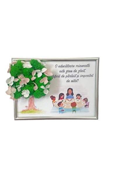 OEM Tablou decorativ cu licheni stabilizați, mesaj pentru profesor, dimensiun...