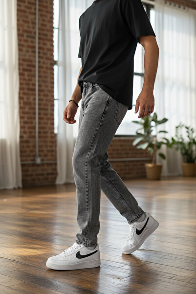 dehaine Men's Boyfriend Jeans, gray, simple pattern, 1117