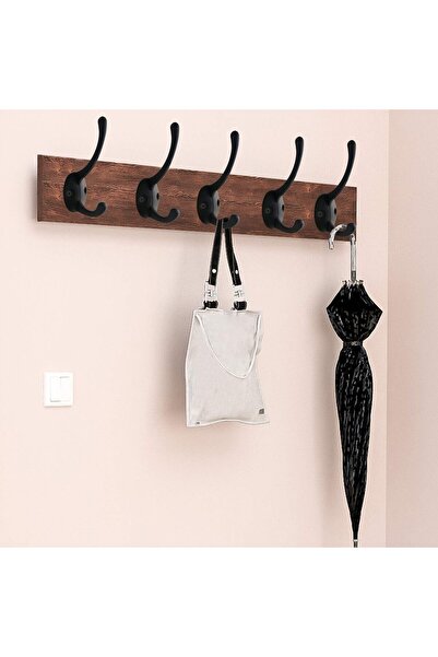 Generic IBosins 12-Pack Black Wall-Mounted Double Coat Hooks with 24 Screwors, Zinc