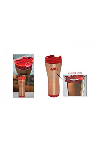 MANDU Red Copper Mug Thermos with ceramic interior
