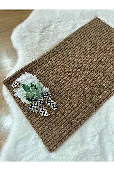 Marrone White Floral Checkered Ribbon Large Size Door Mat 100*50 cm