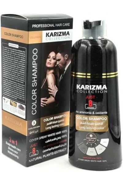 Karizma collection شامبو صبغة الشعر من كاريزما كوليكشن، 400 مل، بني داكن