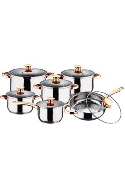 MOHAMED Set of 6 heavy stainless steel VL8013 pots with lid
