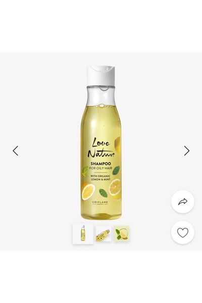 Oriflame Love Nature Organic Lemon and Mint Extract Shampoo for Oily Hair