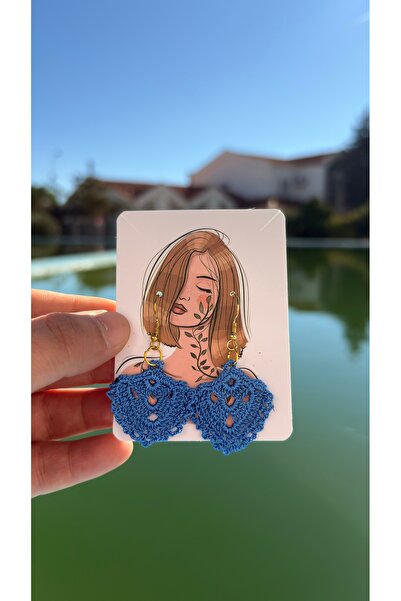 BAGS Dennis'M Handmade Blue Crochet Earrings – November Special Design