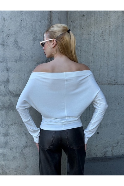 MAMAYAGA Women's Boat Neck Full Stretch Asymmetrical Cut Comfort Sports Stylish Design Soft Blouse