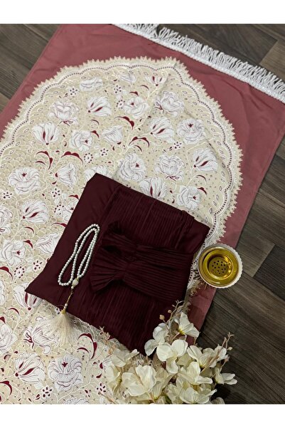 Miyar سجادة صلاه مع مصلى شرشف مطرز مع طرحه