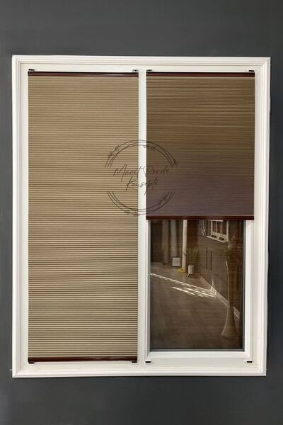 Macit Design Honeycomb Kahverengi Plise Perde Karartma ve Isı Yalıtım Özellikli