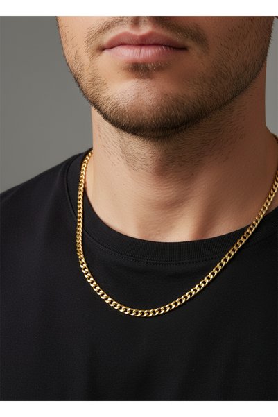 Cosmia Shine Fine Crushed Gold Plated Stainless Steel Gourmet Chain
