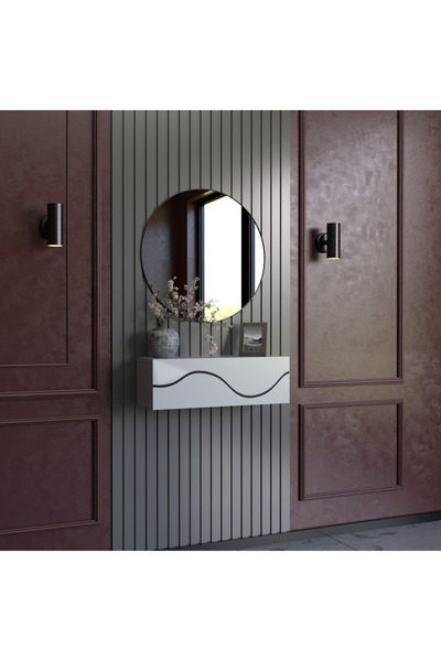 Barida Sanat 60CM MDF Duvara Monte Kapaklı Dresuar | Makyaj Masası | Konsol | Mutfak Rafı