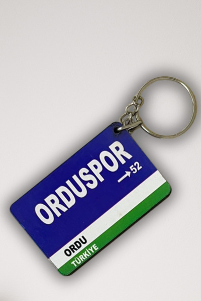 DURUSA سلسلة مفاتيح أوردوسبور ريترو من خشب إم دي إف مقاس 3 × 5 سم مطبوعة بالأشعة فوق البنفسجية - سمك 6 مم