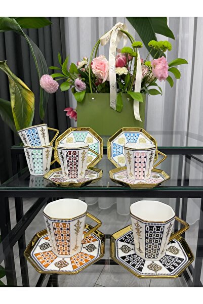 Ulus Home Vuy Porcelain 6-Person Coffee Set
