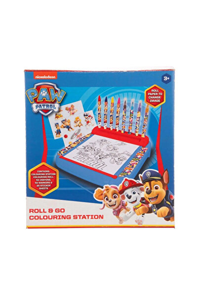 Disney Paw Patrol coloring station, paper roll, 4 colored pencils, 4 markers and 2 stickers, 20x19x5 cm