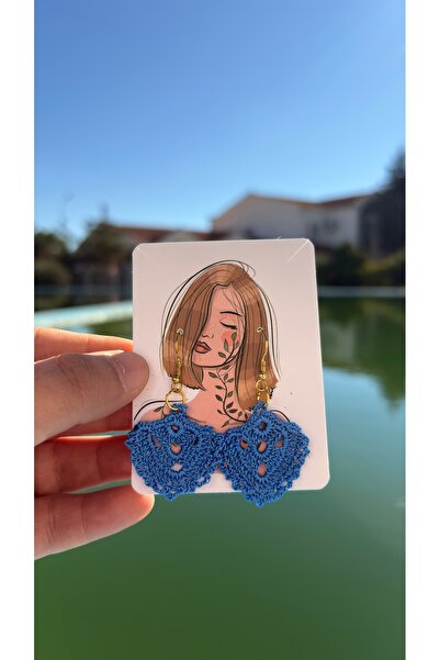 BAGS Dennis'M Handmade Blue Crochet Earrings – November Special Design