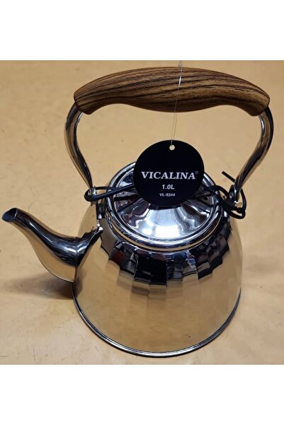 MOHAMED Tea Kettle VL-9344 Vicalina SILVER 1.0L with Wooden Handle