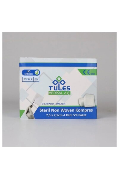 tules 7,5X7,5 STERİL SAPNÇ 100LÜ 4KUTU
