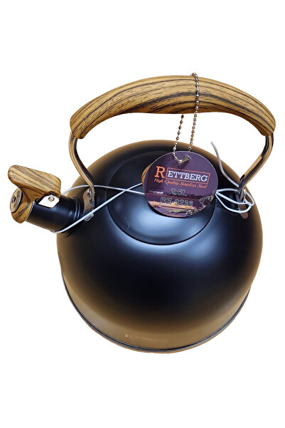 MOHAMED Tea Kettle RE-9236 Black 2.5L with Wooden Handle