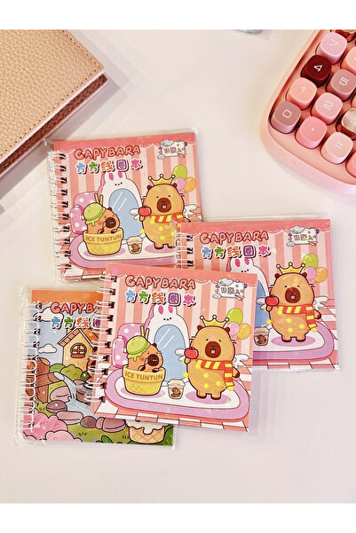 ÖZ OFİS Capybara Kapibara 6 Sayfa Sticker 12 Sayfa Not Defteri Stickerlı Not ...