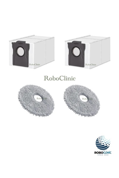 Roboclinic Dreame L40 Ultra Ce Robot Vacuum Cleaner Compatible Replacement Garbage Dust Bag, Mop Cloth -4 Pieces