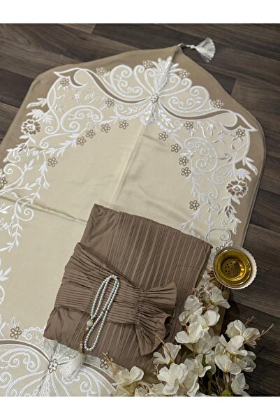 Miyar سجادة صلاه مع مصلى شرشف مطرز مع طرحه