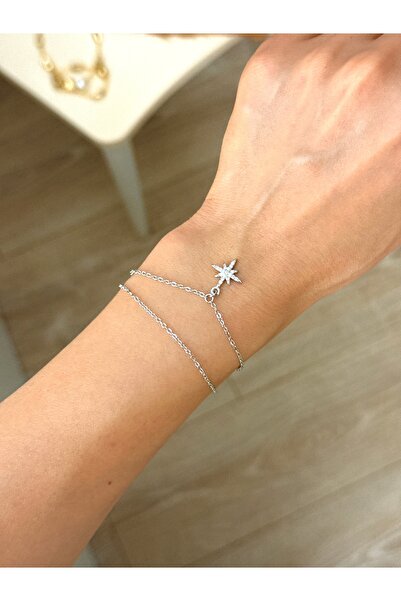 YOUES JEWELRY Steel Pole Star Charm Bracelet