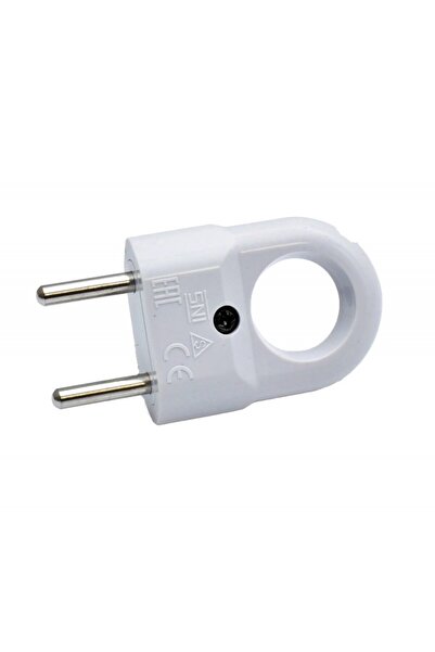 ElectroAZ White Flat Plug with Ring 10A