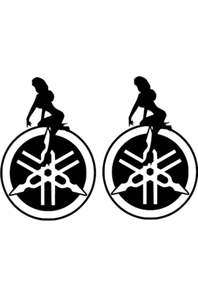 Oracal Set of 2 stickers, Yamaha Logo Girl, 20cm, black