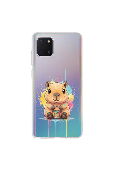 PrintiFy Samsung Galaxy Note 10 Lite ile Uyumlu Splash Kapibara Tasarımlı Şef...