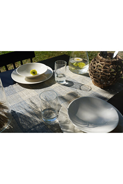 etuval Jute Plaid Runner - Blue