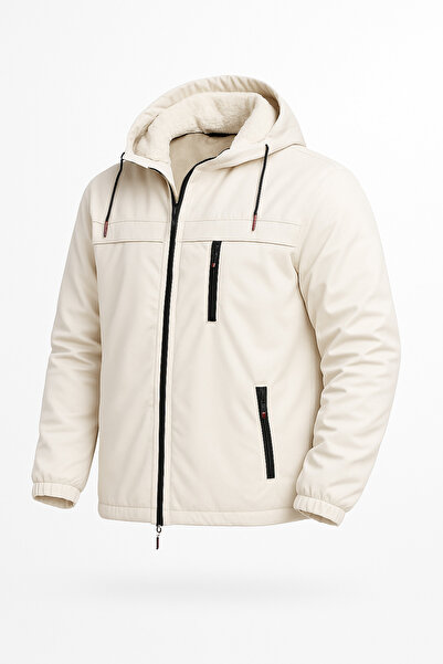 FASİON Men's Fur-Lined Winter Coat Jacket