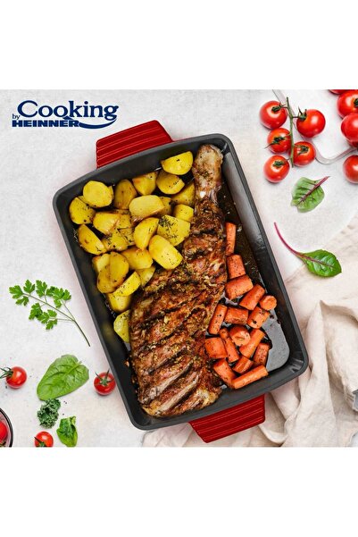 Heinner Enamelled Cast Iron Oven Tray 33x23x7 cm - Red Line Cooking by