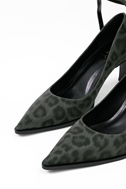 MARY Leopard Print Ankle Strap Pointed Toe Thin Heel Women's Stiletto Shoes