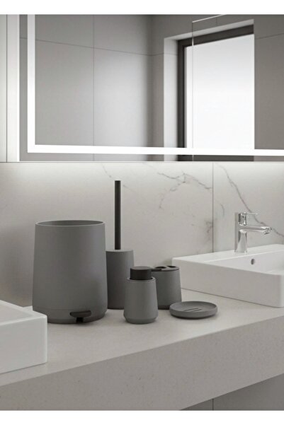 CEZVE HOME Olivia Soft Textured Luxury 5 Piece Grey Acrylic Bathroom Set