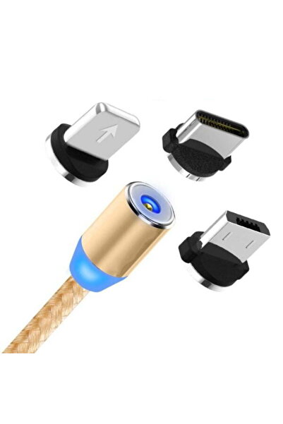 ElectroAZ Cablu de încărcare magnetică iPhone/Type-C/Micro-Usb, 3 mufe incluse
