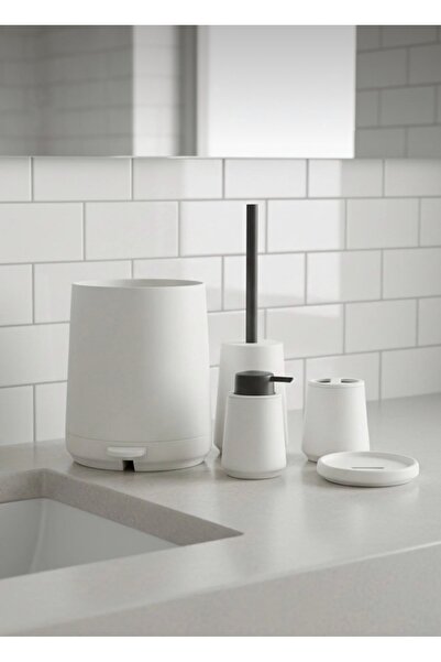 CEZVE HOME طقم حمام أوليفيا الناعم الفاخر المكون من 5 قطع من الأكريليك الأبيض